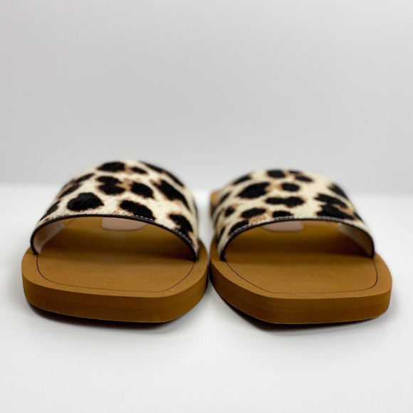 NIB Stuart Weitzman Delilah Leopard Print Calf Hair Slides Size 9.5 - Picture 5 of 11